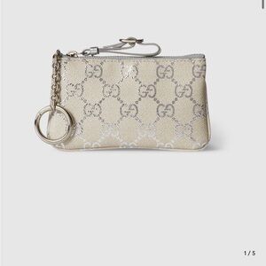 Gucci Cream and Silver Monogram Pouch
